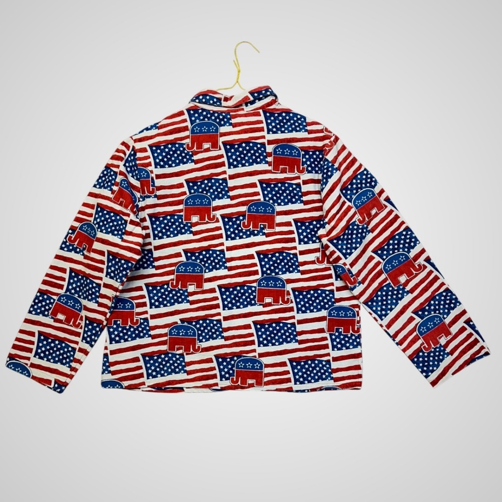 USA 250th Anniversary GOP Elephant Republican Jacket Women L Patriotic Sequins - Picture 2 of 6